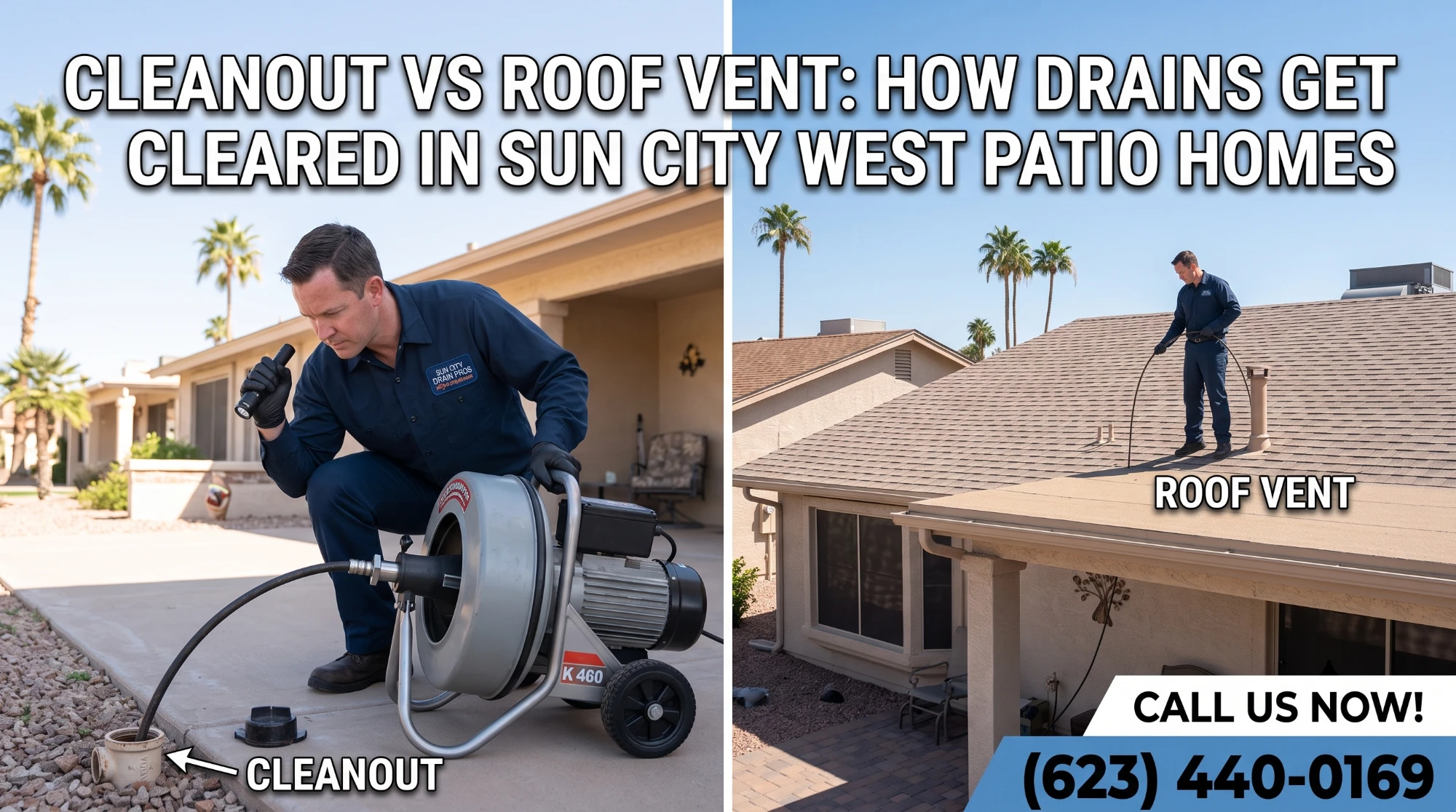 Cleanout vs Roof Vent: How Drains Get Cleared in Sun City West Patio Homes